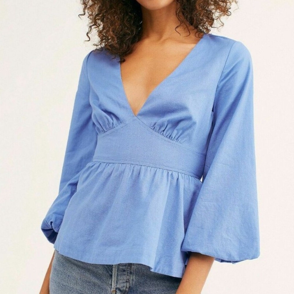 Free People Forever Chasing the Sun Linen Top Size XS